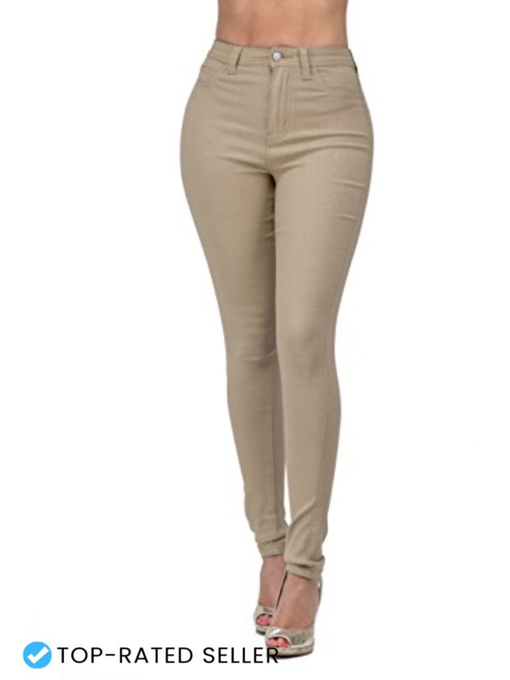 High Waisted Stretch Skinny Distressed Ripped Jeans